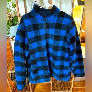 Wrangler fuzzy checkered half zip